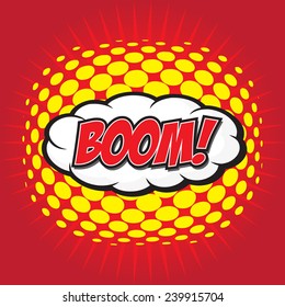 BOOM! wording sound effect set design for comic background, comic strip 