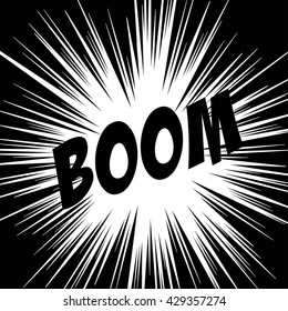 BOOM! wording sound effect set design for comic background. Vector illustration