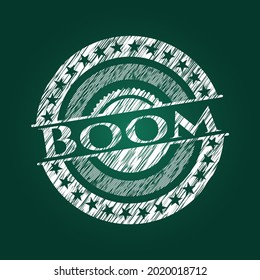 Boom written on a blackboard. Vector Illustration. Detailed. 