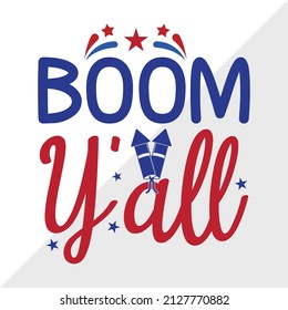 Boom Y'all  Printable Vector Illustration