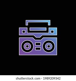 Icono de vector de gradiente azul Boombox