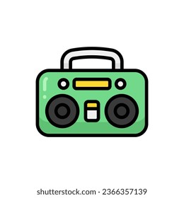 Boombox Cartoon Vector Icon Illustration. Electronics Icon Concept Isolated Premium Vector. Flat Cartoon Style