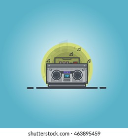 Boombox with cassette