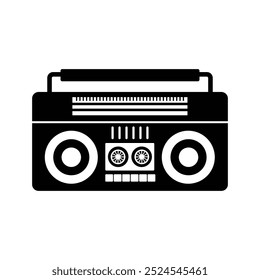 Boombox cassette player flat vector icon design