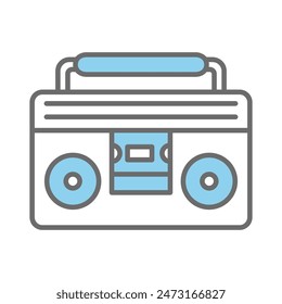 Boombox cassette player icon vector on trendy design