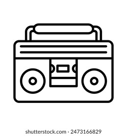 Boombox cassette player icon vector on trendy design