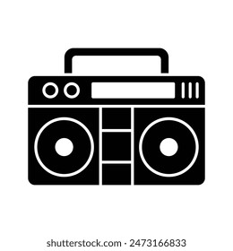 Boombox cassette player icon vector on trendy design