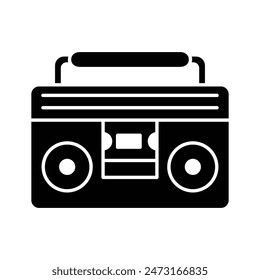 Boombox cassette player icon vector on trendy design