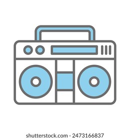 Boombox cassette player icon vector on trendy design