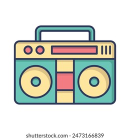 Boombox cassette player icon vector on trendy design