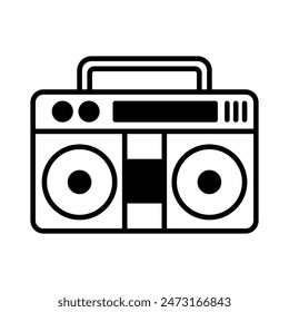 Boombox cassette player icon vector on trendy design