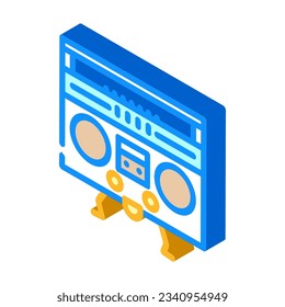 boombox character retro music isometric icon vector. boombox character retro music sign. isolated symbol illustration