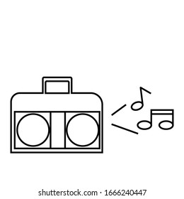 Boombox. Element from the set of World Party Day. April 3. Stock vector illustration