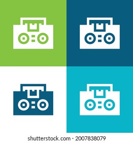 Boombox Flat four color minimal icon set