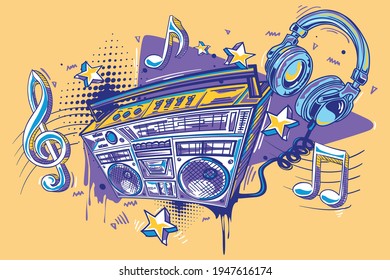 Boombox Graffiti Images Stock Photos Vectors Shutterstock