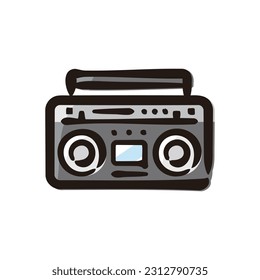 Boombox - Hip Hop icon (Hand draw color version)