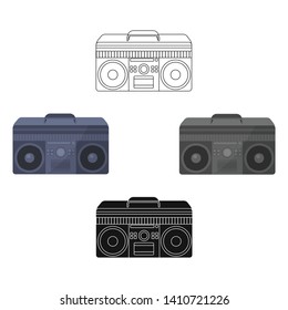 Boombox icon in cartoon,black style isolated on white background. Hipster style symbol stock vector illustration.