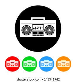 Boombox Icon with Color Variations