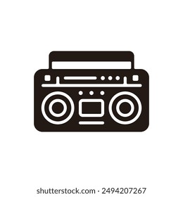 Boombox icon. Flat silhouette version.	