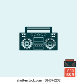 Boombox icon. Ghetto blaster isolated. Sound blaster icon. Vector illustration