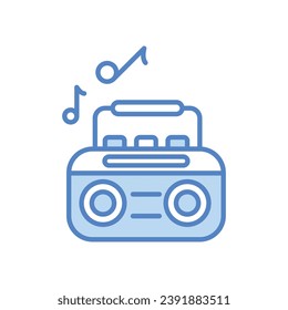 Boombox icon isolate white background vector stock illustration.