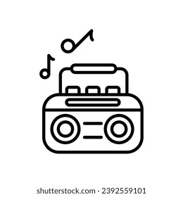 Boombox icon isolate white background vector stock illustration.