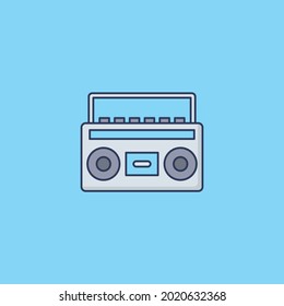 boombox Icon Isolated On Blue Background