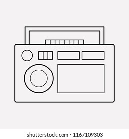 Boombox icon line element. Vector illustration of boombox icon line isolated on clean background for your web mobile app logo design.