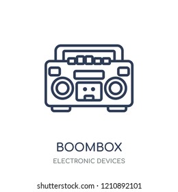 Boombox icon. Boombox linear symbol design from Electronic devices collection.