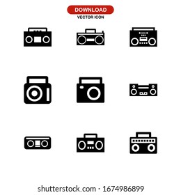 boombox icon or logo isolated sign symbol vector illustration - Collection of high quality black style vector icons
