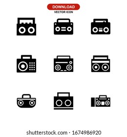 boombox icon or logo isolated sign symbol vector illustration - Collection of high quality black style vector icons
