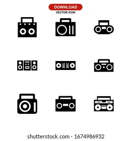 boombox icon or logo isolated sign symbol vector illustration - Collection of high quality black style vector icons
