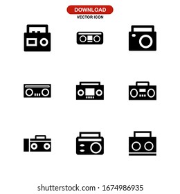 boombox icon or logo isolated sign symbol vector illustration - Collection of high quality black style vector icons
