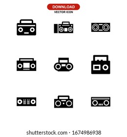 boombox icon or logo isolated sign symbol vector illustration - Collection of high quality black style vector icons
