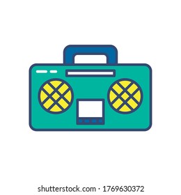 boombox icon over white background, line and fill style, vector illustration