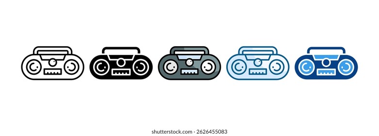 Boombox Icon Set Multiple Style Collection