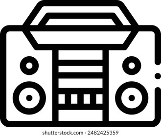 boombox icon. Thin Linear Style Design Isolated On White Background