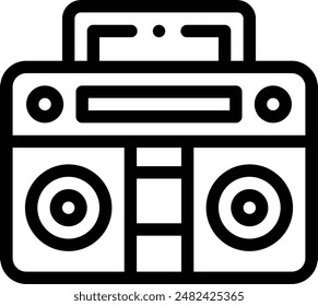 boombox icon. Thin Linear Style Design Isolated On White Background