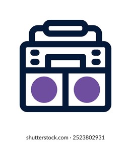 ícone boombox. vetor ícone de tom duplo para o seu site, móvel, apresentação e design de logotipo.