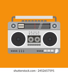 Boombox Icon Vector Illustration. Retro cassette player vector design