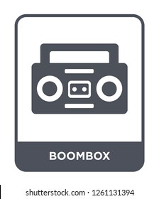 boombox icon vector on white background, boombox trendy filled icons from Creative process collection, boombox simple element illustration