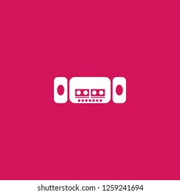 boombox icon vector. boombox sign on pink background. boombox icon for web and app