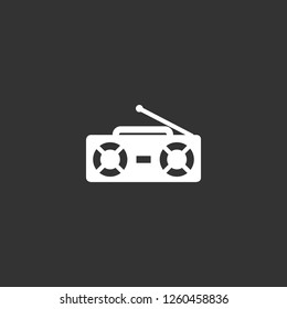 boombox icon vector. boombox sign on black background. boombox icon for web and app