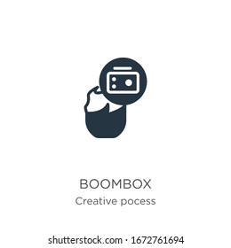 Boombox icon vector. Trendy flat boombox icon from creative pocess collection isolated on white background. Vector illustration can be used for web and mobile graphic design, logo, eps10
