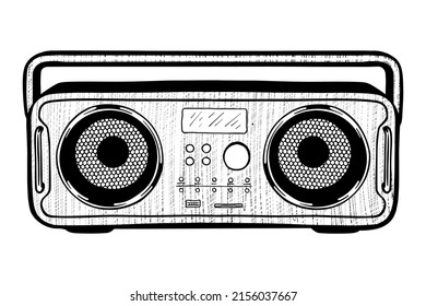 Boombox isolated on white background - vector illustration