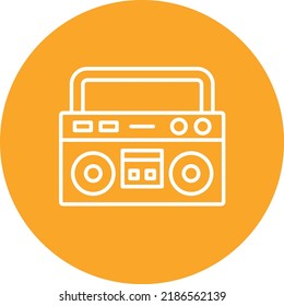 Boombox line circle icon vector image. Can also be used for web apps, mobile apps and print media.