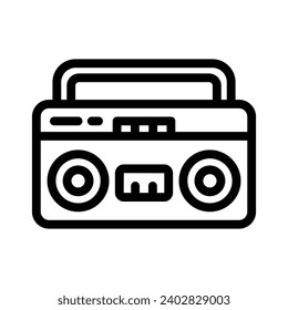 boombox line icon illustration vector graphic. Simple element illustration vector graphic, suitable for app, websites, and presentations isolated on white background