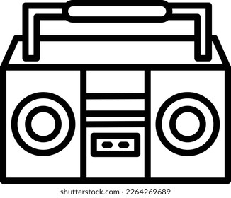 Boombox Line Vector Icon Design