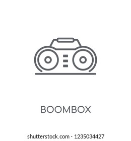 Boombox linear icon. Modern outline Boombox logo concept on white background from Electronic Devices collection. Suitable for use on web apps, mobile apps and print media.