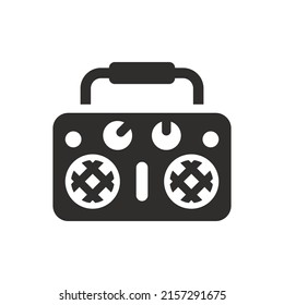 Boombox music speaker icon on white background
